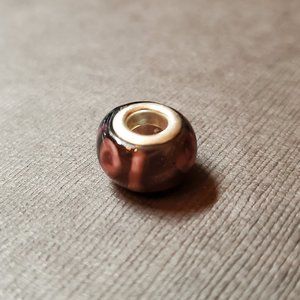 Hand Blown Glass Bead - Purple w/ Design